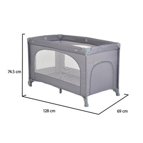 MONI UNO utazóágy1 szintes zippes kibújóval SZÜRKE