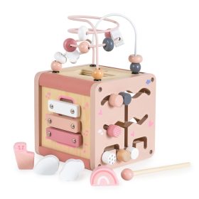 MONI activity kocka xilofonnal, drót pályával RÓZSASZÍN – Zsebi Baba Shop