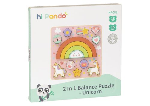 MONI 2IN1 balance puzzle Unicornis SZIVÁRVÁNY – Zsebi Baba Shop