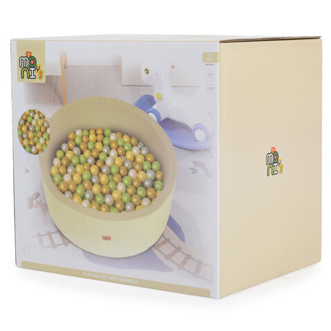 CANGAROO LABDAMEDENCE 90 cm 200db 5,5cm ZÖLD labdával BÉZS – játszószőnyeg 1. kép
