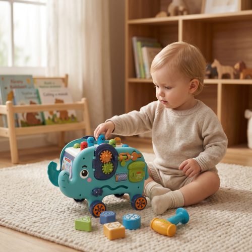 MONI interaktív elefánt KÉK – Zsebi Baba Shop