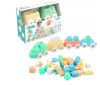 MOCHTOYS Play&Squish puha vonat építőkocka NAGY szett 12+4dbos PASZTELL ZÖLD – Zsebi Baba Shop