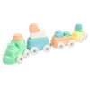 MOCHTOYS Play&Squish puha vonat építőkocka NAGY szett 12+4dbos PASZTELL ZÖLD – Zsebi Baba Shop