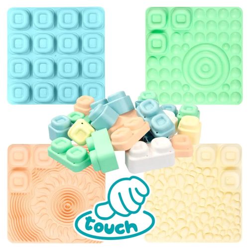 MOCHTOYS Play&Squish szenzorikus szőnyeg - tapilap+ kockák NAGY szett 24+4db PASZTELL – játszószőnyeg 4. kép