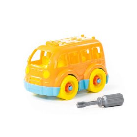 POLESIE műanyag szerelhető BUSZ csavarhúzóval NARANCS/KÉK – Zsebi Baba Shop