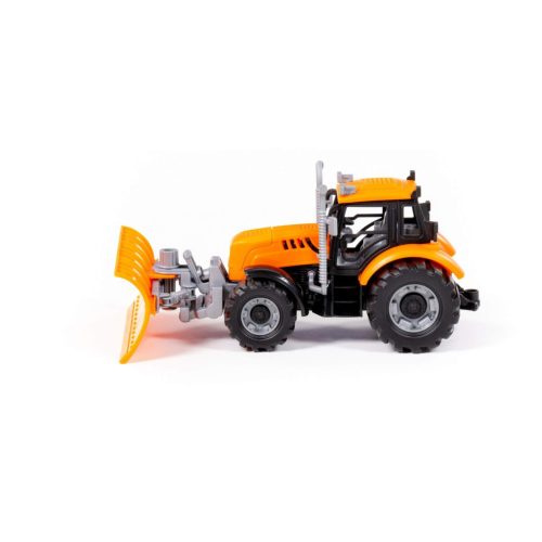 POLESIE műanyag lendkerekes, tolólapátos traktor NARANCS – Zsebi Baba Shop