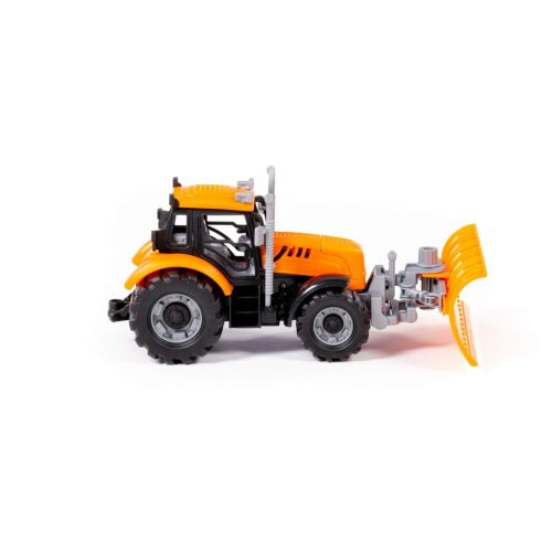 POLESIE műanyag lendkerekes, tolólapátos traktor NARANCS – Zsebi Baba Shop