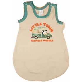Bébi ujjatlan hálózsák pamut Little Town Famers market homok 62 – babatermék 2. kép
