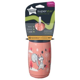 Tommee Tippee itatópohár - Superstar Insulated Straw Cup szívószálas hõtartó 266ml 12hó rózsaszín – Zsebi Baba Shop