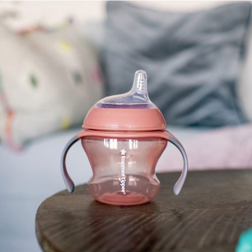 Tommee Tippee itatópohár - Nature Transition cup 150ml 4hó rózsaszín – Zsebi Baba Shop