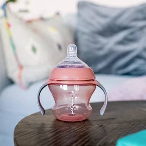 Tommee Tippee itatópohár - Nature Transition cup 150ml 4hó rózsaszín – Zsebi Baba Shop