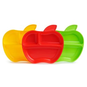 Munchkin tányér szett háromrekeszes Lil Apple 3db 6hó – babatermék 2. kép