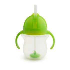 Munchkin itatópohár szívószálas súlyozott Tip and Sip 207ml 6hó zöld – Zsebi Baba Shop