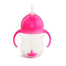 Munchkin itatópohár szívószálas súlyozott Tip and Sip 207ml 6hó rózsaszín – Zsebi Baba Shop