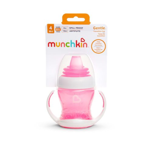 Munchkin tanulópohár Gentle 118ml 4hó rózsaszín – Zsebi Baba Shop