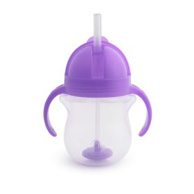 Munchkin itatópohár szívószálas súlyozott Tip and Sip 207ml 6hó lila – Zsebi Baba Shop