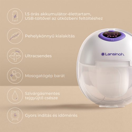 Lansinoh hordható mellszívó 4 fázisú dupla – Zsebi Baba Shop