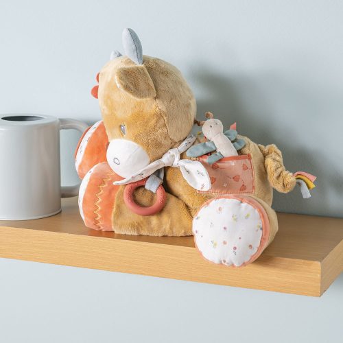 Nattou foglalkoztató játék plüss 45cm Mila, Zoe and Lana - Mila, a boci – Zsebi Baba Shop