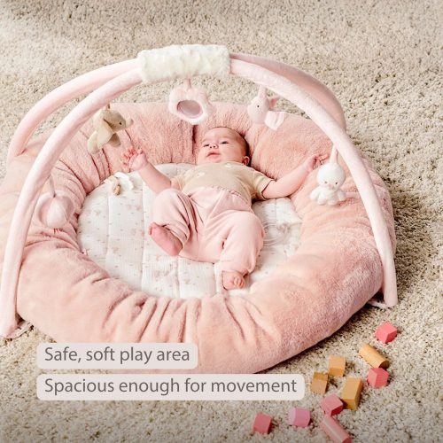 Nattou játszószõnyeg védõpárnával és játékhíddal FANFAN pink – játszószőnyeg 1. kép