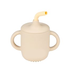 Nattou itatópohár szívószálas szilikon 150ml homok – Zsebi Baba Shop
