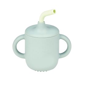 Nattou itatópohár szívószálas szilikon 150ml zöld – Zsebi Baba Shop