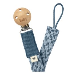 BIBS cumilánc Norvég mintás páva/pasztellkék – cumitartó