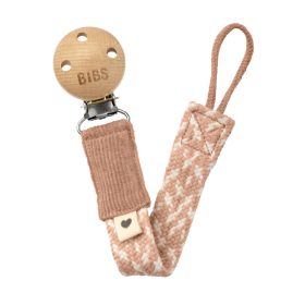BIBS cumilánc Norvég mintás púderrózsaszín/krémfehér – cumitartó