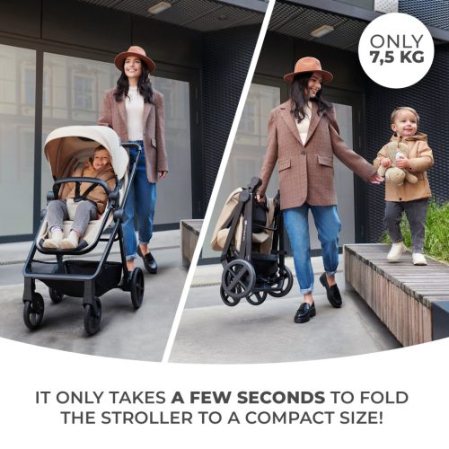 Kinderkraft babakocsi többfunkciós NEWLY 3in1 MINK PRO  bézs – Zsebi Baba Shop