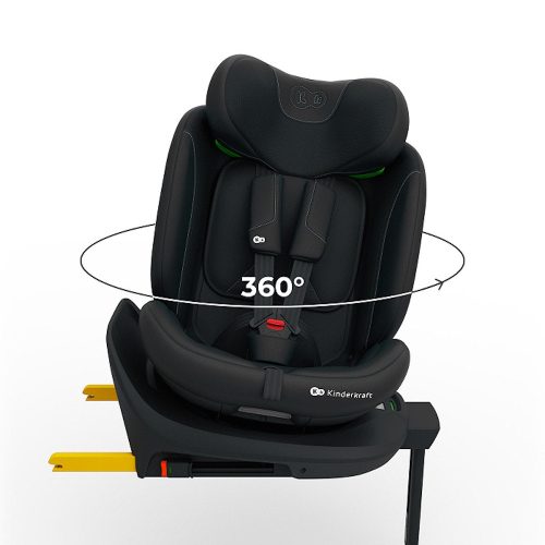 Kinderkraft gyerekülés I-360 Plus 2 i-Size Isofix 40-150cm fekete – 40–150 cm-es autósülés 4. kép