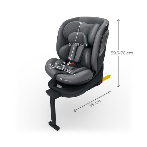 Kinderkraft gyerekülés I-360 Plus 2 i-Size Isofix 40-150cm szürke – 40–150 cm-es autósülés 6. kép