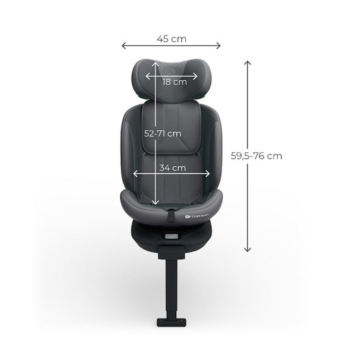 Kinderkraft gyerekülés I-360 Plus 2 i-Size Isofix 40-150cm szürke – 40–150 cm-es autósülés 1. kép