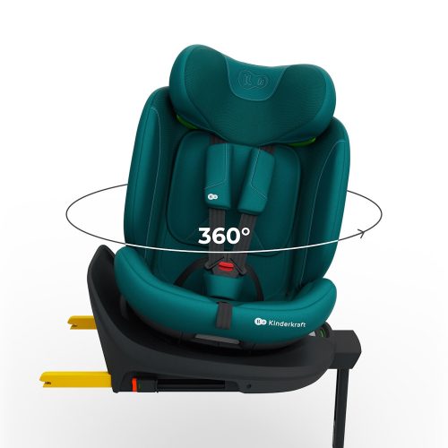 Kinderkraft gyerekülés I-360 Plus 2 i-Size Isofix 40-150cm zöld – 40–150 cm-es autósülés 4. kép