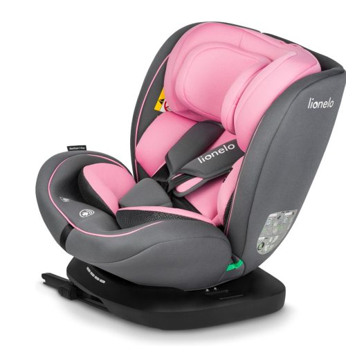 Lionelo gyerekülés Bastiaan i-Size Isofix 360 fok 40-150 cm pink-szürke – 40–150 cm-es autósülés 4. kép