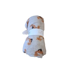 Soffi Baby takaró plüss dupla bézs róka 75x100cm – babatermék