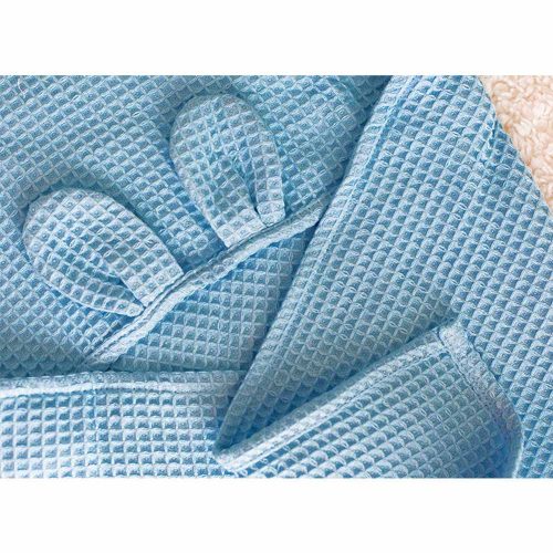 Vaganza fürdõlepedõ Waffle 110X110cm kék – babatörölköző 3. kép
