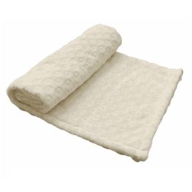 Vaganza takaró wellsoft dupla nyomott mintás 70x90cm Ecrü – babatermék