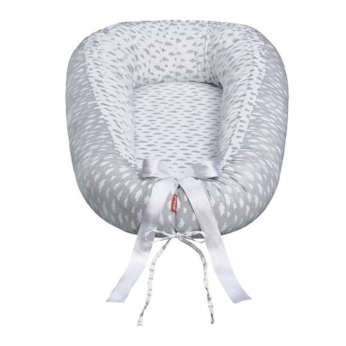 Scamp babafészek kókuszbetétes Little Clouds White Grey BF001 – Zsebi Baba Shop
