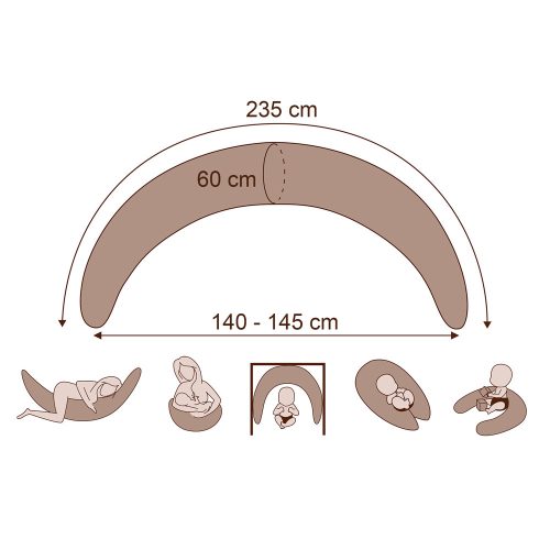 Scamp szoptatós párna formázott gombosvégû Pick Grey SZPG001 – termékfotó