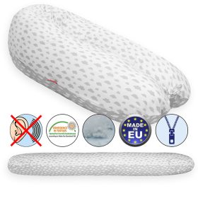 Scamp szoptatós párna univerzális pamut Little Clouds Grey White SZPE220 – termékfotó