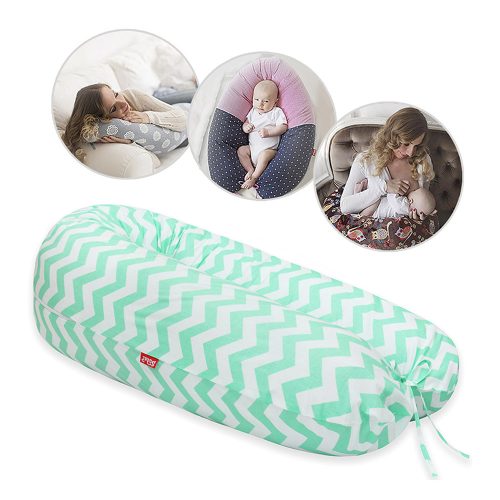 Scamp szoptatós párna univerzális pamut ZigZag Green White SZPE234 – termékfotó