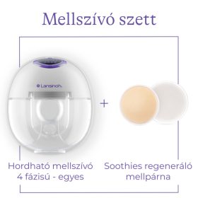 Lansinoh hordható mellszívó 4 fázisú egyes Soothies regeneráló mellpárnával szettben – Zsebi Baba Shop