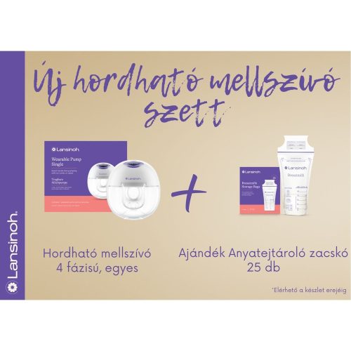 Lansinoh hordható mellszívó 4 fázisú egyes Lansinoh anyatejtároló zacskóval szettben – Zsebi Baba Shop