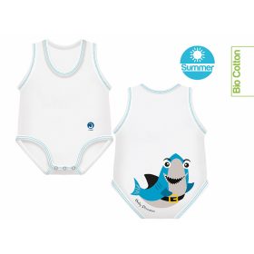 J Bimbi kombidressz 0-36 hó biopamut Summer Sealife Blue Fish 10869 – babatermék 2. kép