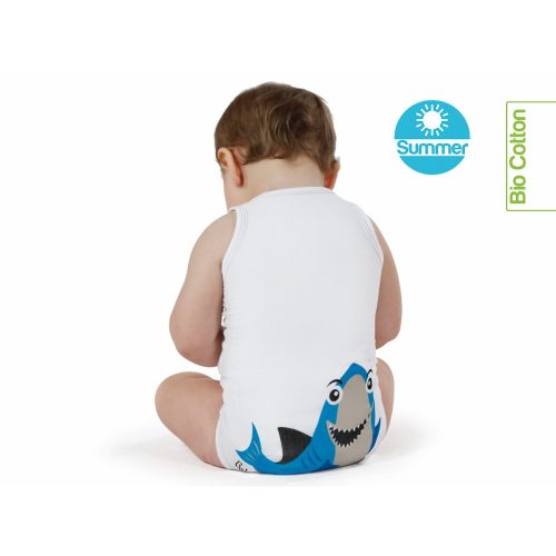 J Bimbi kombidressz 0-36 hó biopamut Summer Sealife Blue Fish 10869 – babatermék 3. kép