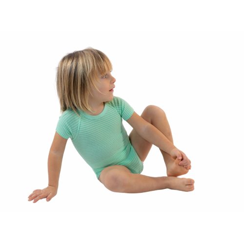 J Bimbi kombidressz 0-36 hó biopamut 4 Seasons csíkos aqua zöld 12029 – babatermék 1. kép