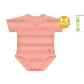 J Bimbi kombidressz 0-36 hó biopamut 4 Seasons csíkos coral 12030 – babatermék 2. kép