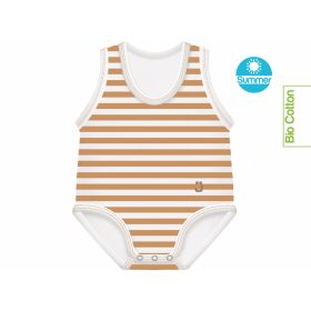 J Bimbi kombidressz 0-36 hó biopamut Summer csíkos karamell 12036 – babatermék 2. kép