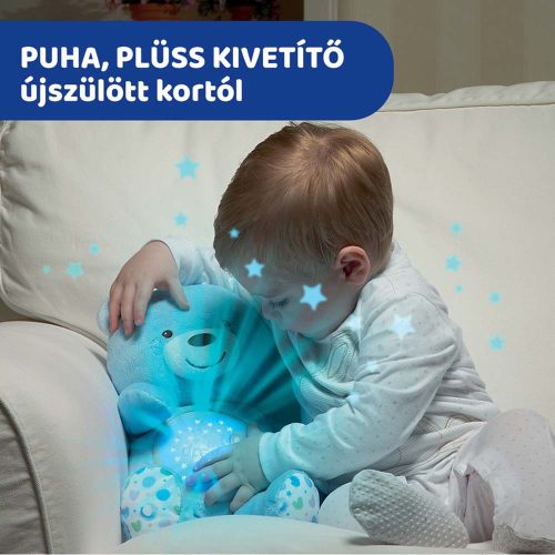 Chicco Baby Bear plüss maci projektorvetítö és éjszakai lámpa kék – Zsebi Baba Shop