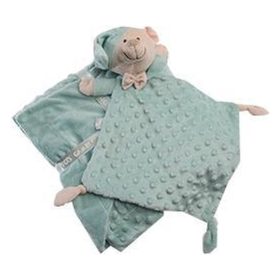 Gamberritos takaró - plüss buborékos anyagú 80x110cm plüss szundikendõvel maci zöld 10339 – babatermék