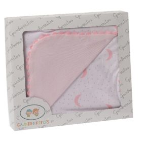 Gamberritos takaró pamut 80x80cm hold rózsaszín 10799 – babatermék